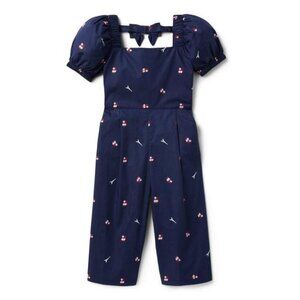 Janie and Jack 2T Floral Eiffel Tower Jumpsuit, Merchant Marine Navy Blue